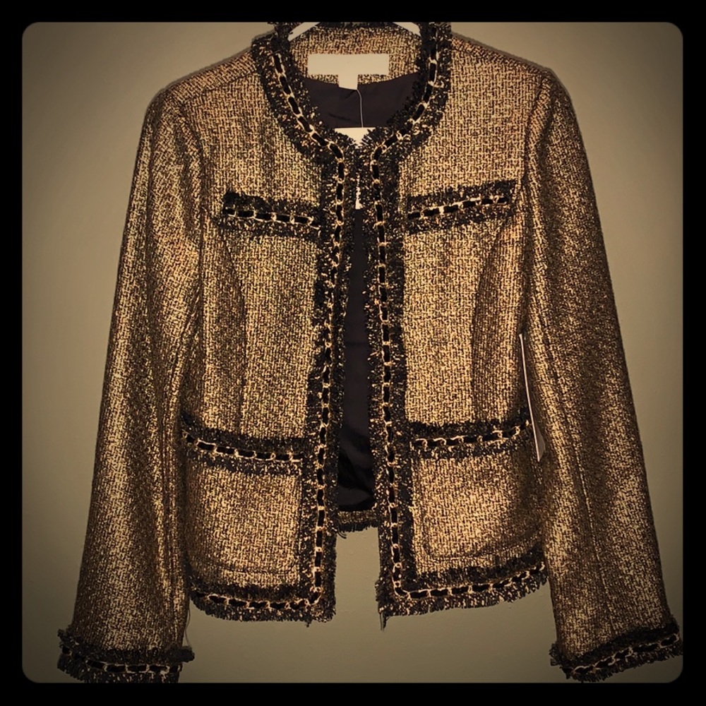 MOVING SALE! Boston Proper Gold Tweed Jacket Size4